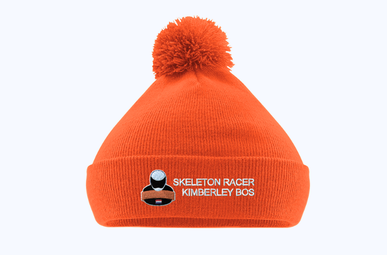 Oranje Muts met pompon